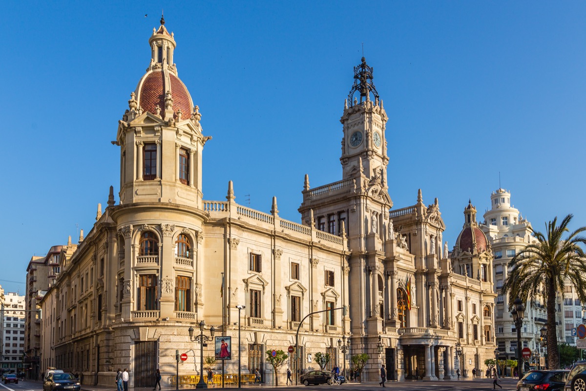 Valencia city hall on Plaza del Ayuntamiento